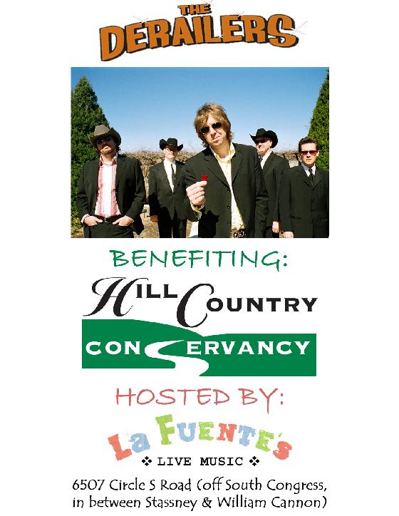 The Derailers Hill Country Conservancy Fundraiser at La Fuentes Austin Valentines Night Feb 14